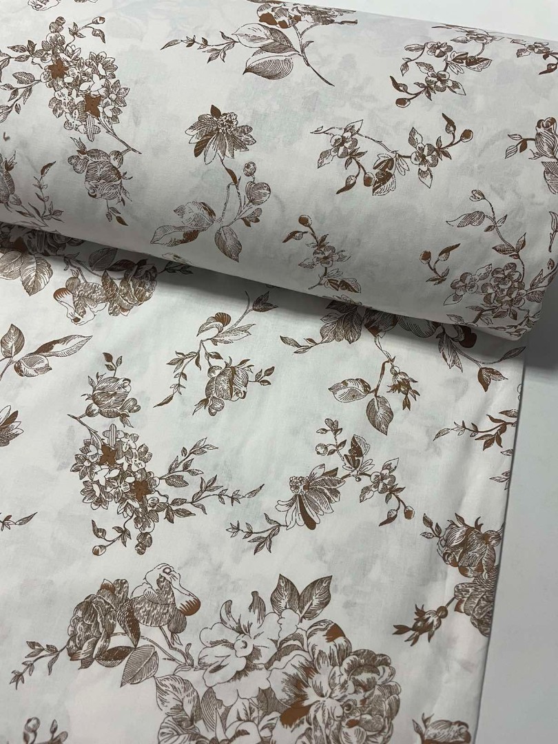 ранфорс коричневі квіти ранфорс коричневі квіти