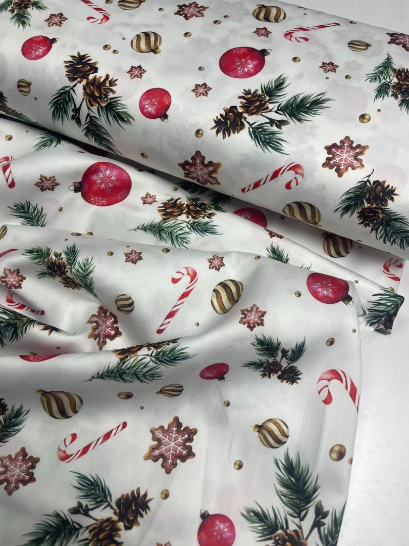 Сатин Новорічний принт